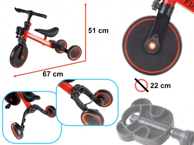 Trike Fix Mini 3 az 1-ben fehér tricikli