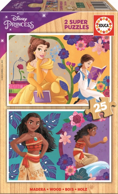 Disney hercegnők fa puzzle 2x25 darabos