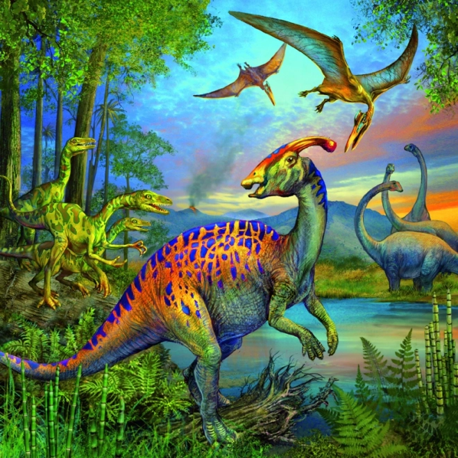 Lenyűgöző dinoszaurusz puzzle 3x49