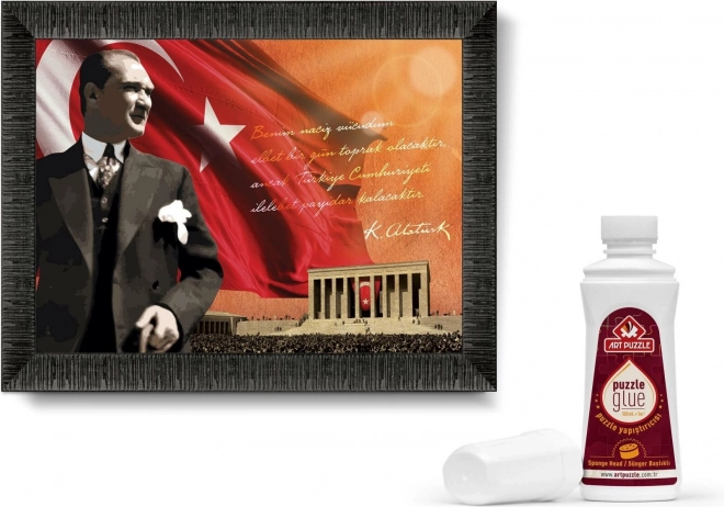 Art Puzzle 3 az 1-ben Atatürk és Anitkabir 1000 darabos puzzle kerettel és ragasztóval