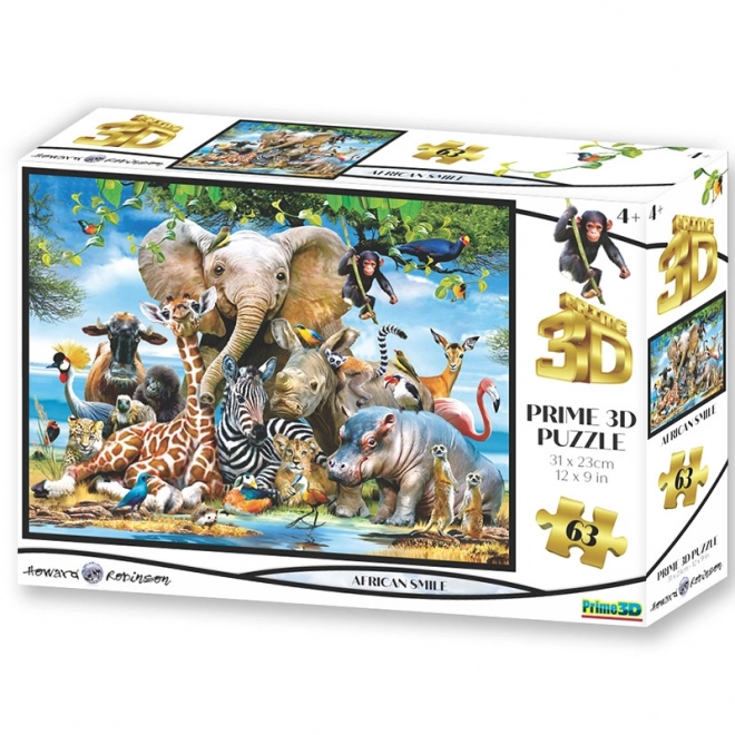 Afrikai mosoly 3D puzzle 63 darabos