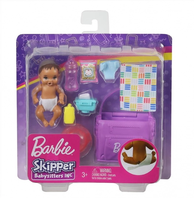 Barbie - Skipper bébiszitter baba és kiegészítők: fogmosás