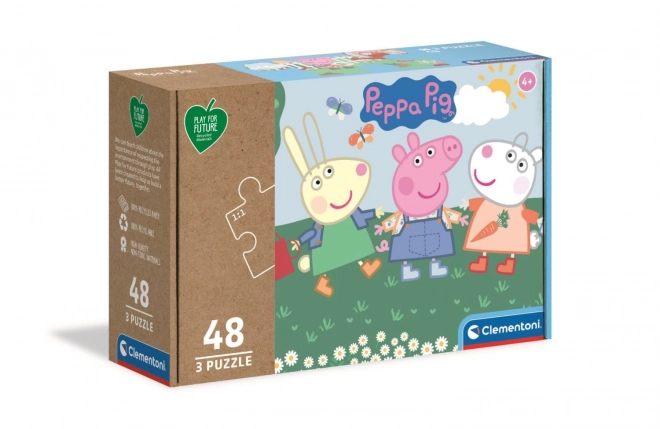 Clementoni Peppa malac puzzle - 3x48 darab