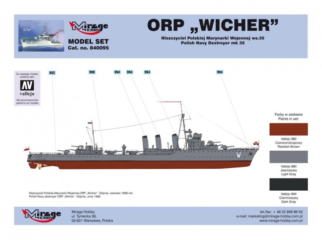 ORP Wicher modelhajó