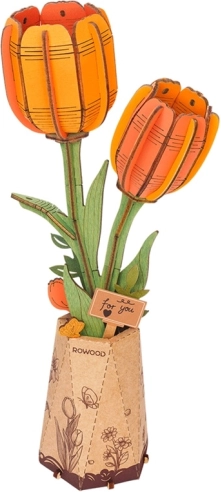 robo time 3d fa kirakó narancssárga tulipán
