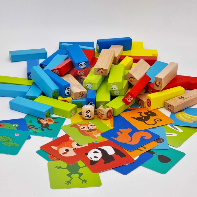 Fa játék Jenga Állatok TOOKY TOY