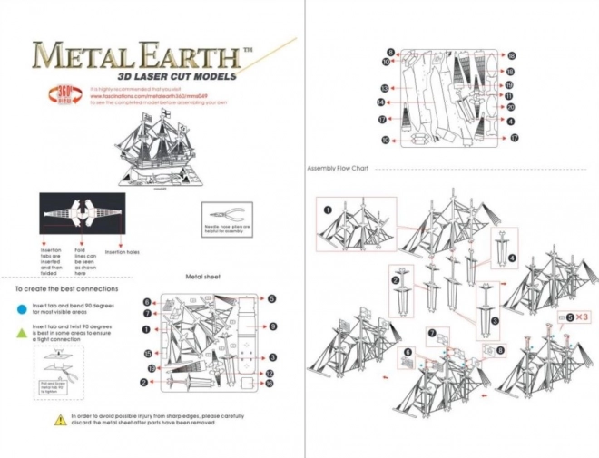 Metal Earth 3D puzzle Golden Hind hajó