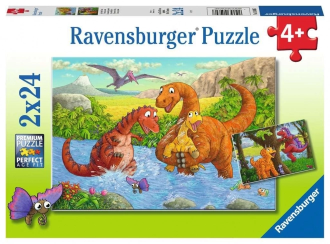 Ravensburger játékos dinoszauruszok puzzle 2x24 darab