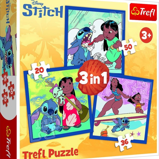 Puzzle 3 az 1-ben Lilo & Stitch - Idő Stitchel