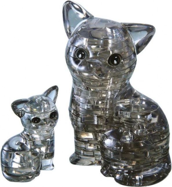 3D kristály puzzle Macska kiscicával 49 darab