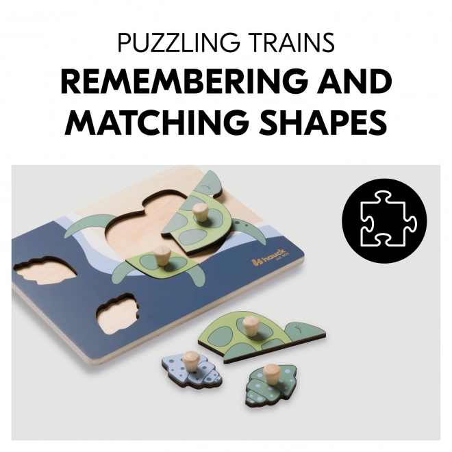 Fa puzzle - teknős