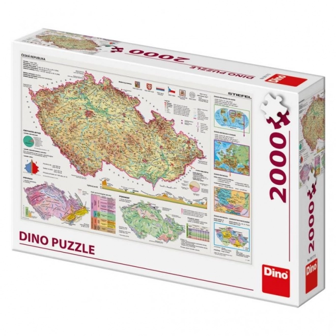 Dino Puzzle Csehország térkép 2000 darabos