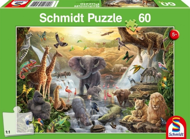 Afrika állatai puzzle 60 darabos - SCHMIDT