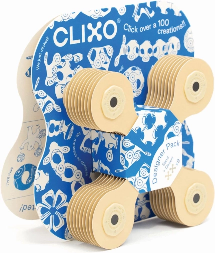 Clixo mágneses építőkészlet - tervező csomag, bézs