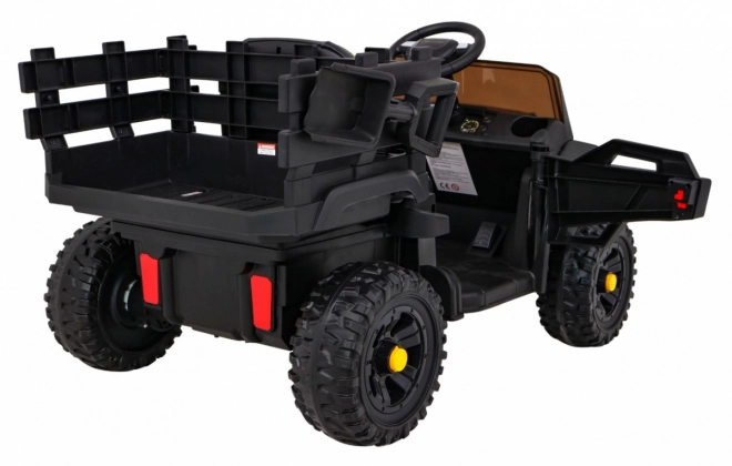 Farm pick-up gyerekeknek fekete + távirányító + csomagtartó + lapát + EVA + MP3 LED