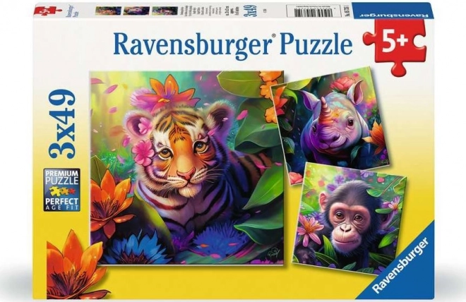 Ravensburger dzsungelkölyök puzzle 3x49 darabos