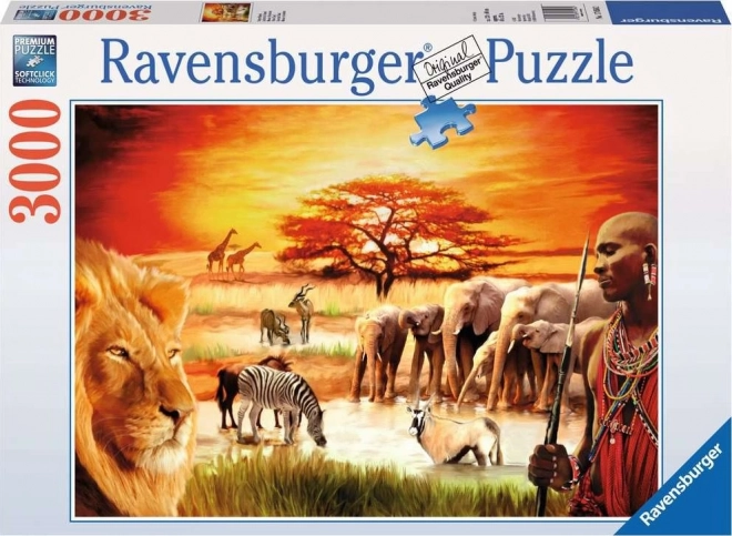 Ravensburger savanna puzzle - büszke masajok 3000 darab