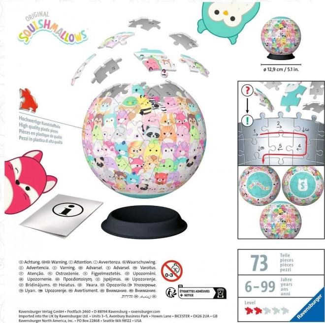 Ravensburger 3D puzzlelabda squishmallows 72 darab