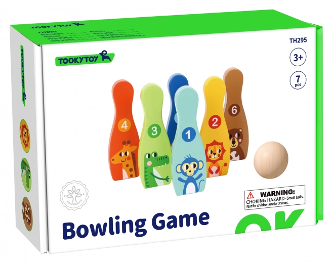 Tooky Toy állatos fa tekék gyerekeknek