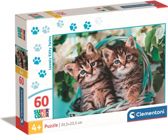 CLEMENTONI puzzle 60 darab – kiscicák a kosárban