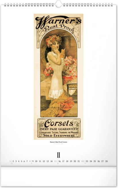 Alfons Mucha 2026 fali naptár