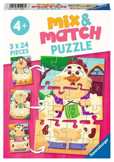 Ravensburger Mix&Match barátaim a farmról puzzle 3x24 darabos