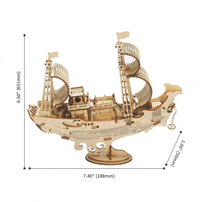 RoboTime fa 3D puzzle Japán vitorlás hajó