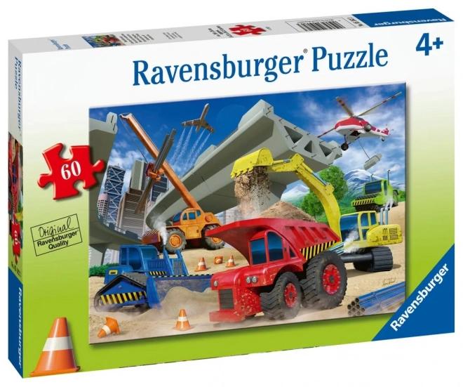 Ravensburger építkezési járművek puzzle 60 darabos kirakó