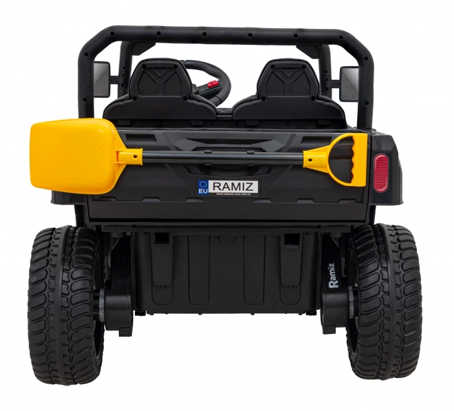Autó Pick-Up Sebesség 900 pro gyermekek fekete + 4x4 meghajtás + mozgatható pumpa + csomagtér + távirányító + lapát + LED audió