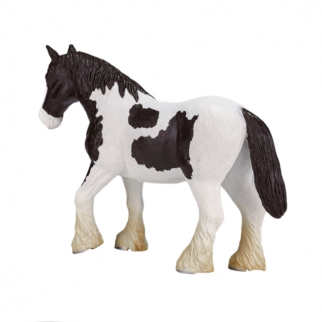 Fekete-fehér Clydesdale ló figura