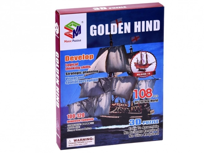 3D puzzle Golden Hind hajó modell