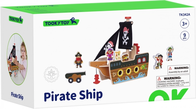 Fa kalózhajó figurákkal Tooky Toy