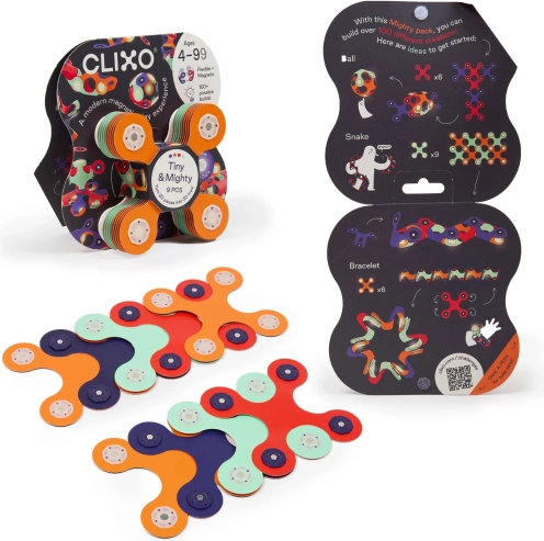 CLIXO Tiny & Mighty Space – mágneses építőjáték 9 db, sötétben világító