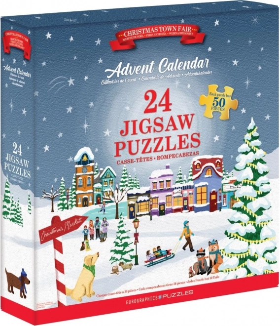 Vánoční jármű adventi naptár puzzle