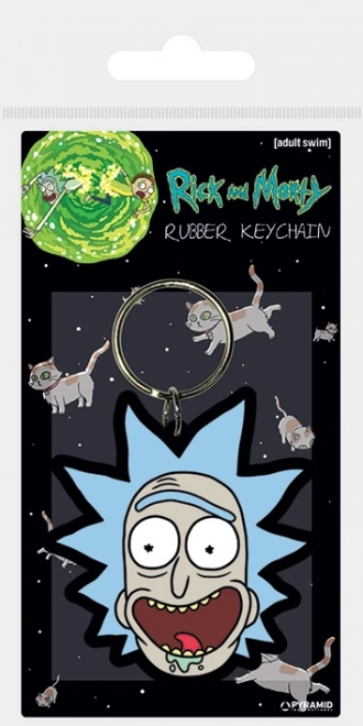 Gumiból készült kulcstartó Rick őrült mosolya - RICK AND MORTY