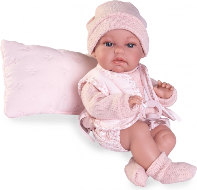 realisztikus baba újszülött mozgó funkcióval és puha textil testtel 34 cm