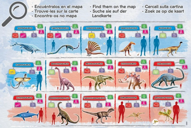 Dinoszaurusz térképes puzzle gyerekeknek