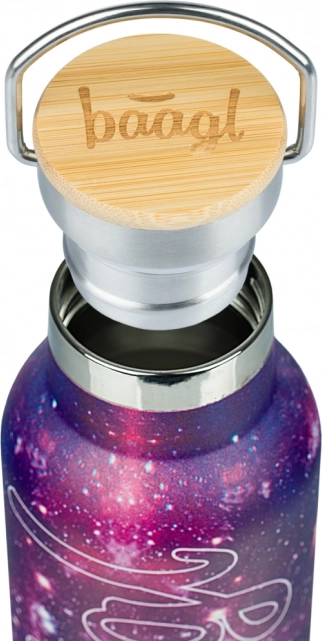 Galaxy 500 ml termosz bambusz fedéllel