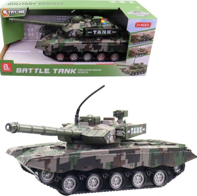 Elemről működő tank kis katonáknak