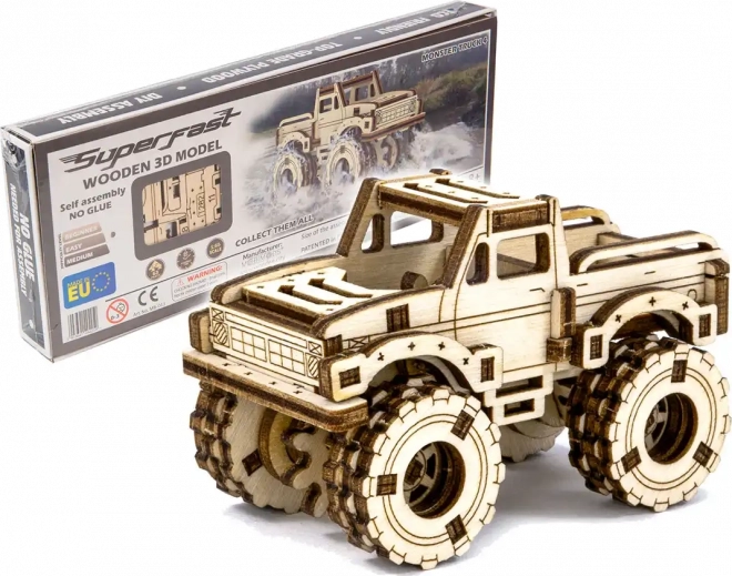 fa 3D puzzle szupergyors monster truck