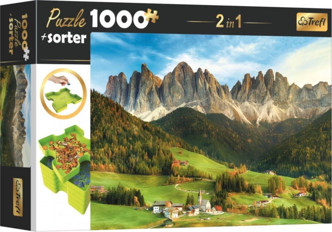 Dolomitok Olaszország 1000 darabos puzzle szett Trefl tálcával