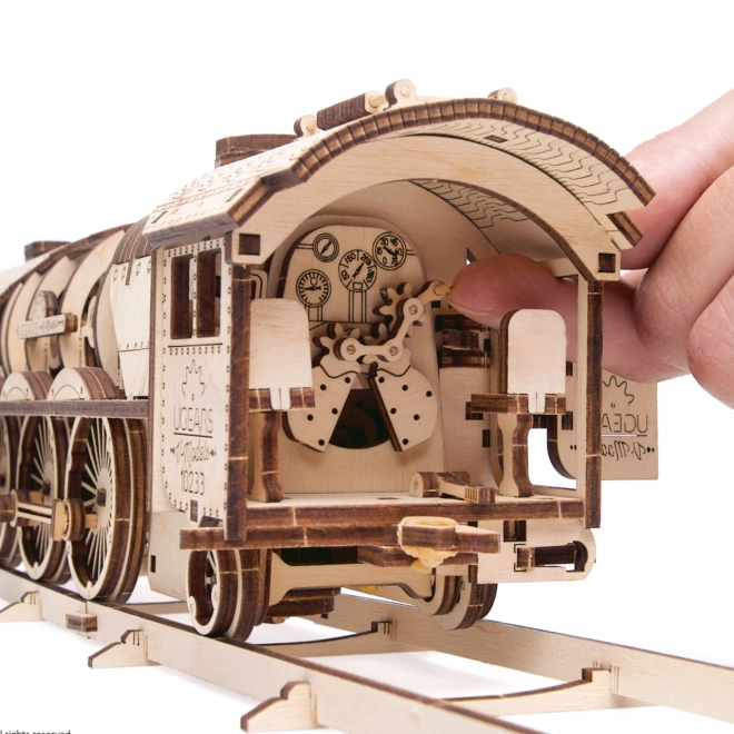 Ugears 3D mechanikus fa puzzle gőzmozdony