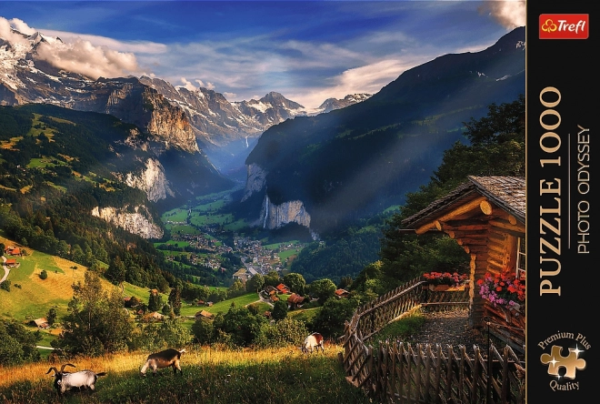 Trefl premium plus puzzle – fotóodüsszeia: Lauterbrunnen, Svájc, 1000 darab