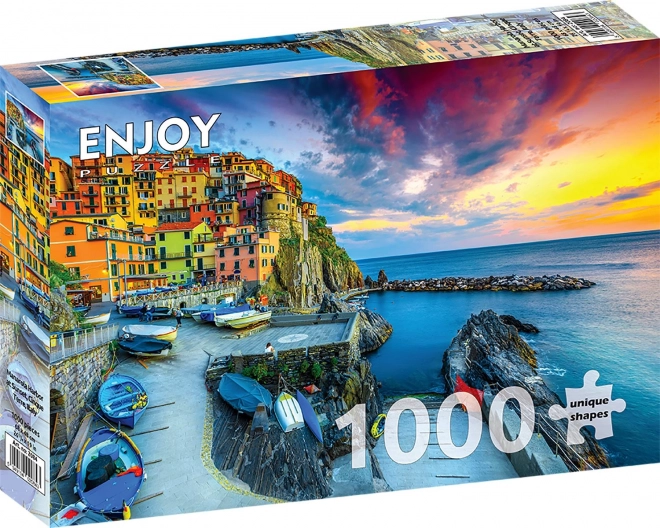 Puzzle Manarola kikötő naplementében 1000 darab