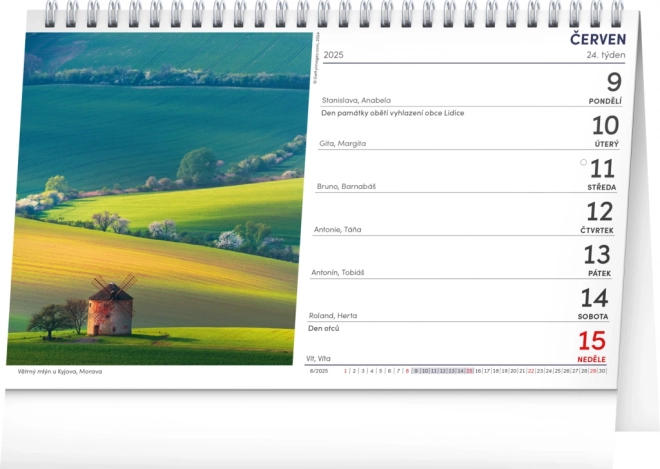 Notique asztali naptár Csehország és Morvaország szépségei 2025