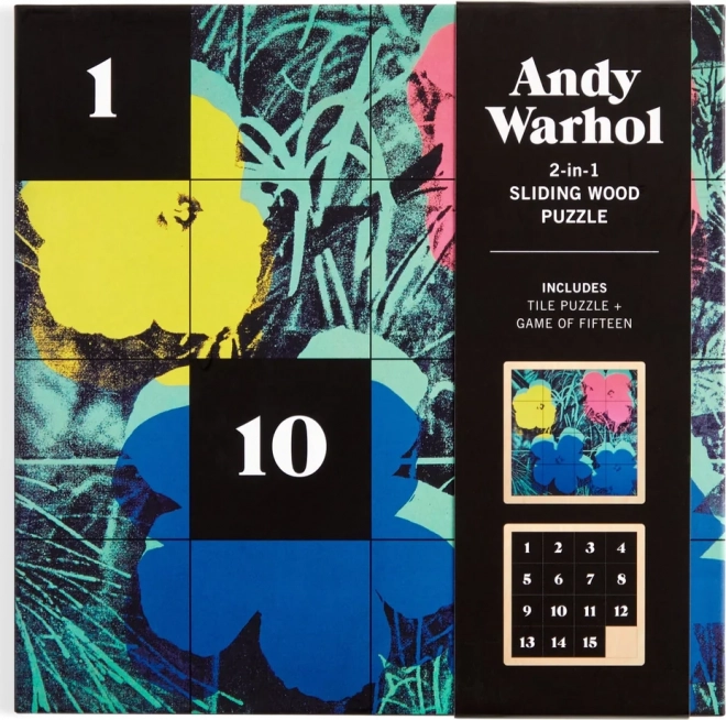 Galison Andy Warhol: Virágok 2 az 1-ben fa mozaik kirakó