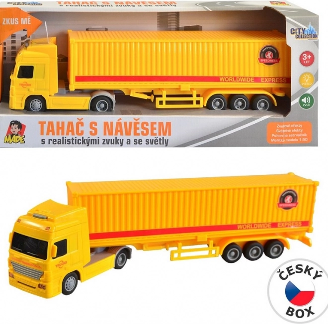 Kamion tartálykonténerrel lendkerekes meghajtással