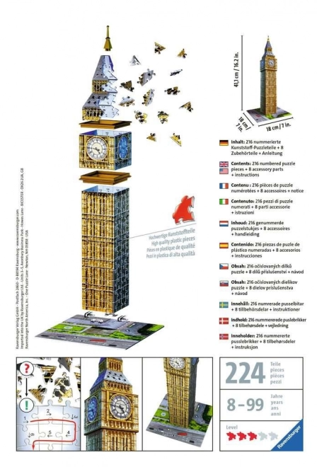 Big Ben 3d puzzle 216 darabos