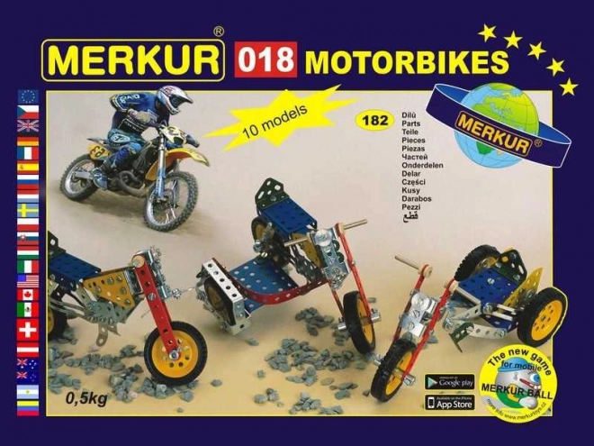 Merkur motorkás építőkészlet - 10 modell, 182 darab