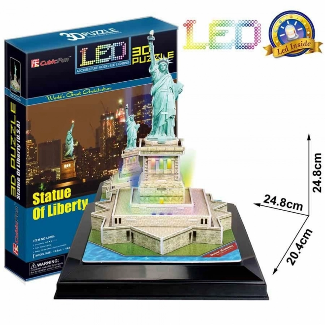 Világító 3D puzzle Szabadság-szobor 37 darab